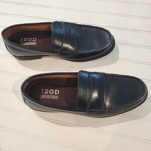 Izod Men's Edmund Dress Shoes, Slip On Penny Loafer, Black Size 11M